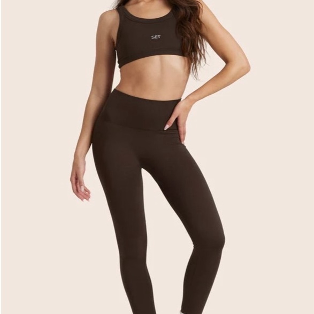 SET Active espresso power high rise leggings size small lightly worn!
